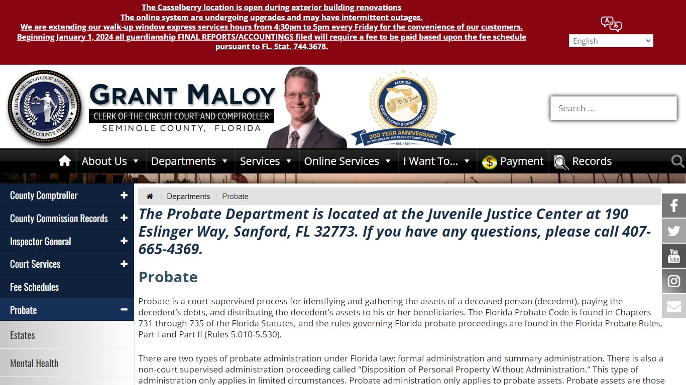 Probate - Seminole County Clerk of the Circuit Court & Comptroller