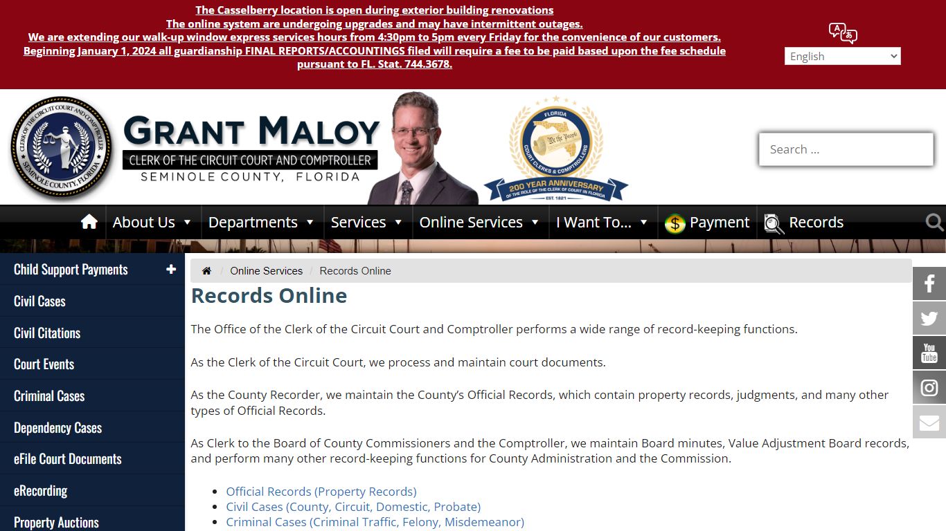 Records Online - Seminole County Clerk of the Circuit Court & Comptroller