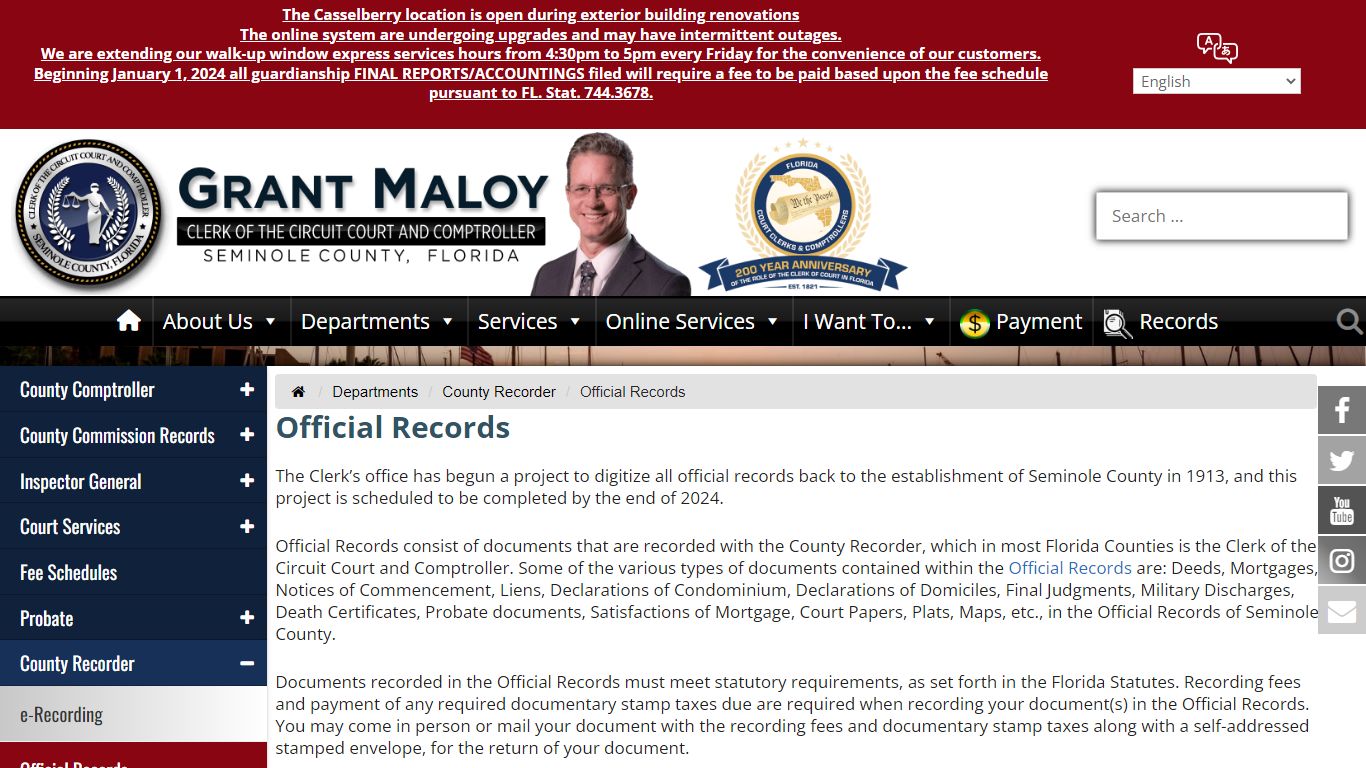 Official Records - Seminole County Clerk of the Circuit Court & Comptroller