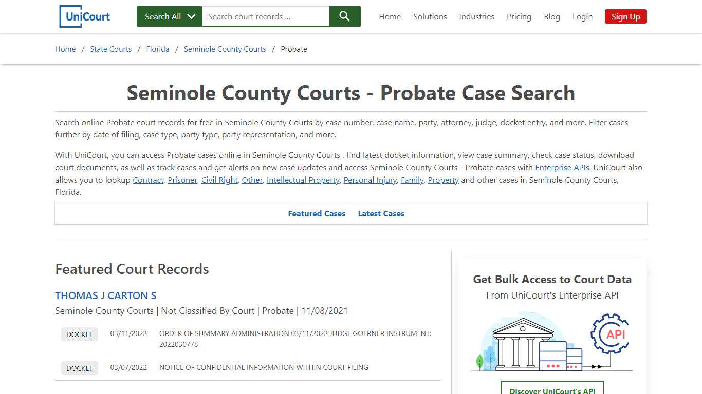 Probate Case Search - Seminole County Courts, Florida